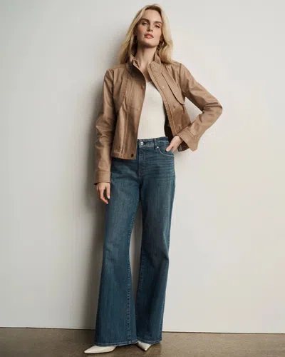 White House Black Market Coated Utility Jacket In Blue