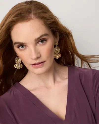White House Black Market Coin Drop Earrings |  In Gold