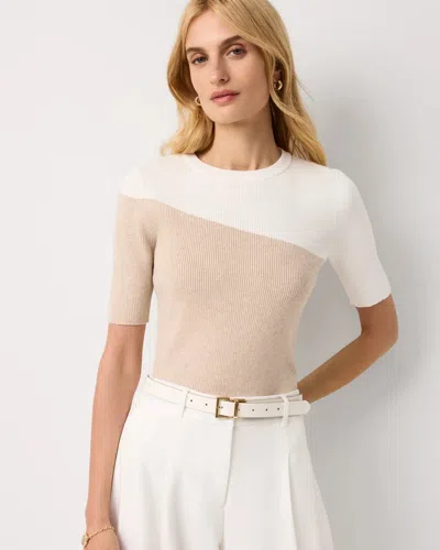 White House Black Market Colorblock Elbow Sleeve Pullover Sweater