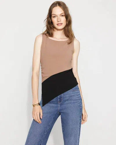 White House Black Market Colorblocked Asymmetric Hem Tank Top