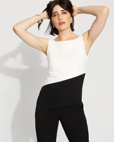 White House Black Market Colorblocked Asymmetric Hem Tank Top In Multi