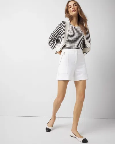 White House Black Market Comfort Stretch Tailored Shorts In White