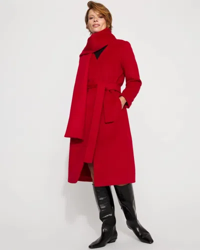 White House Black Market Convertible Scarf Wool-blend Coat In Red