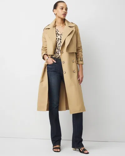 White House Black Market Convertible Trench Coat In Brown