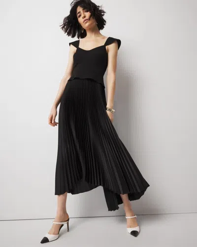 White House Black Market Corset Pleated Midi Dress In Black