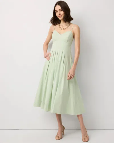 White House Black Market Corset Poplin Midi Dress In Gray
