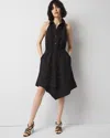 White House Black Market Cotton Eyelet Asymmetric Dress In Black