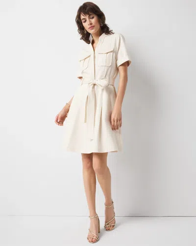 White House Black Market Cotton Twill Tie-belt Mini Dress