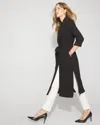 White House Black Market Crepe Duster Coat With Self-belt In Black