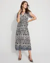 White House Black Market Crepe Side-tie Midi Dress In Gray