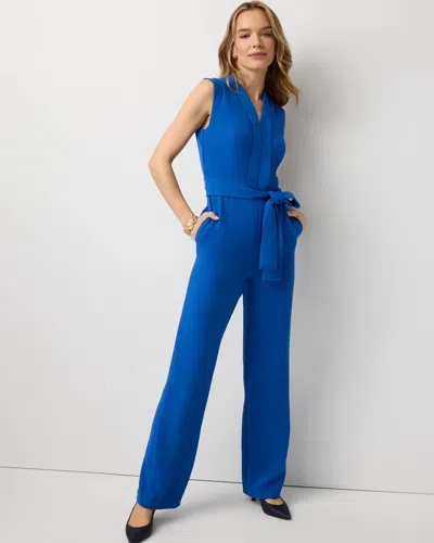 White House Black Market Crepe Sleeveless Jumpsuit In Blue