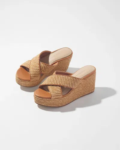 White House Black Market Criss-cross Wedges In Tan