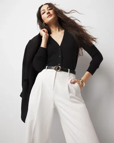 White House Black Market Cropped Cardigan Sweater In Black
