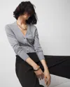 White House Black Market Cropped Cardigan Sweater In Heathered Magnetic Gray