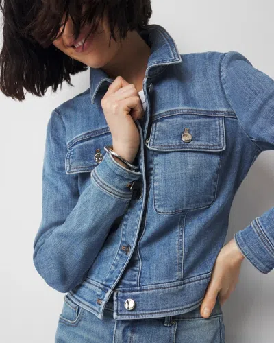 White House Black Market Cropped Denim Jacket In Blossom Original