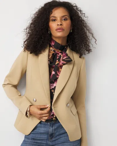 White House Black Market Cropped Double Button Blazer In Brown