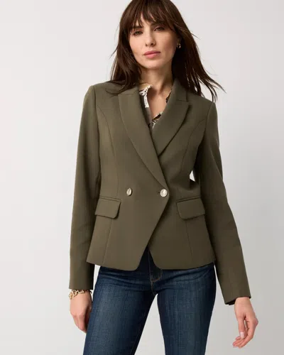 White House Black Market Cropped Double Button Blazer In Brown