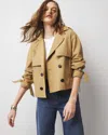 White House Black Market Cropped Trench Coat In Neutral