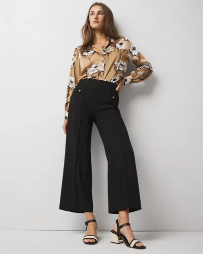 White House Black Market Cropped Wide Leg Pants In Black