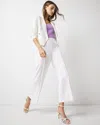 White House Black Market Cropped Wide Leg Pants In White