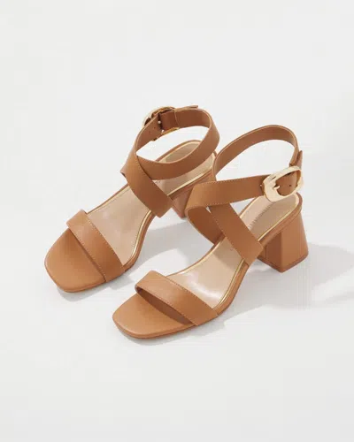 White House Black Market Cross Strap Sandals In Vachetta