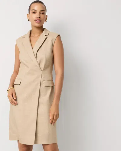 White House Black Market Crosshatch Faux Wrap Blazer Dress