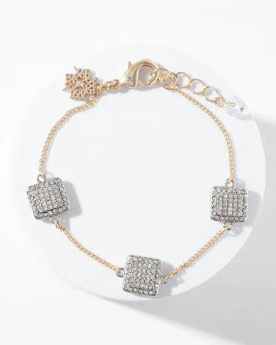 White House Black Market Crystal Gold Chain Bracelet |
