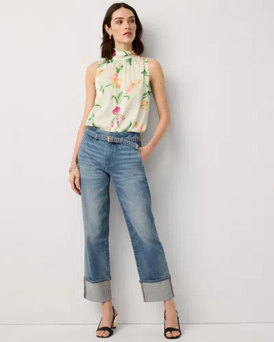 White House Black Market Cuffed High-rise Straight Ankle Jeans In Blue