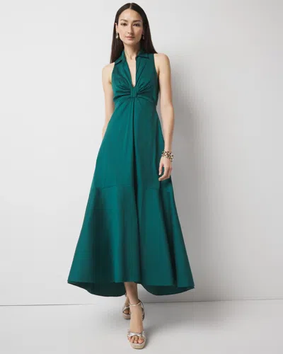 White House Black Market Cut-out Collared Dress In Blue