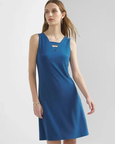 White House Black Market Cutout V-neck Mini Dress In Blue