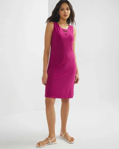 White House Black Market Cutout V-neck Mini Dress In Fuchsia Pink