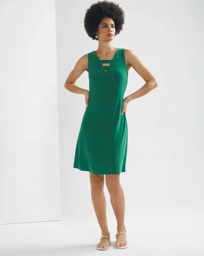 White House Black Market Cutout V-neck Mini Dress In Green