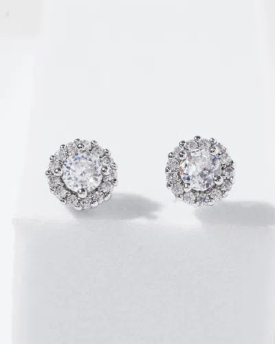 White House Black Market Cz Halo Stud Earrings |  In Metallic
