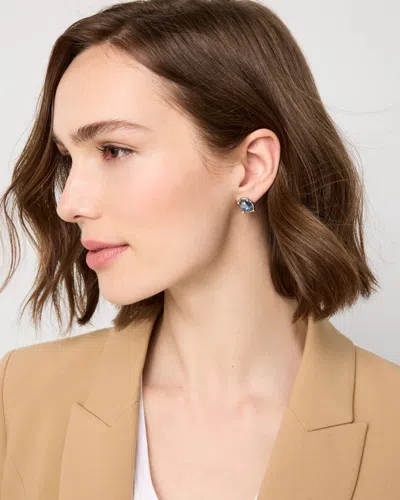 White House Black Market Denim Blue Glass Stone Stud Earrings |  In Multi