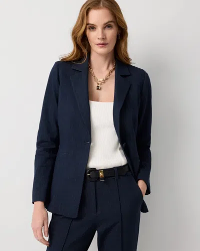 White House Black Market Denim Look Blazer In Purple