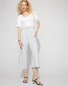 White House Black Market Denim-look Wide-leg Cropped Pants In Blue