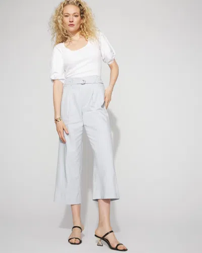 White House Black Market Denim-look Wide-leg Cropped Pants In Blue