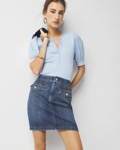 White House Black Market Denim Mini Skirt In Chantel Authentic