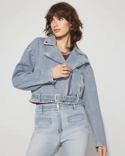 White House Black Market Denim Moto Jacket