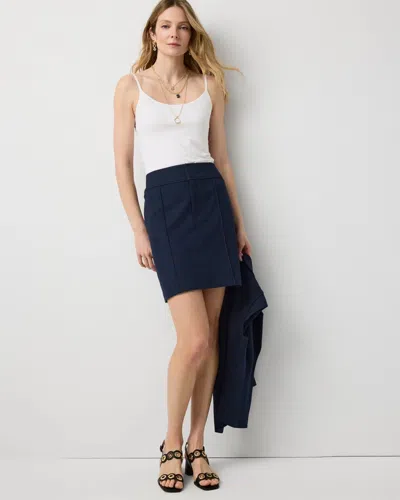 White House Black Market Denim-look Tailored Pencil Skirt In Purple