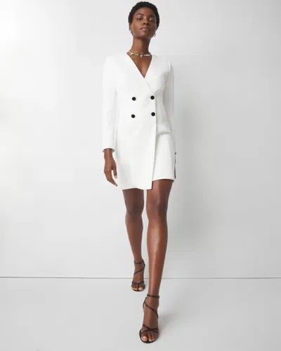 White House Black Market Double-breasted Blazer Dress In White