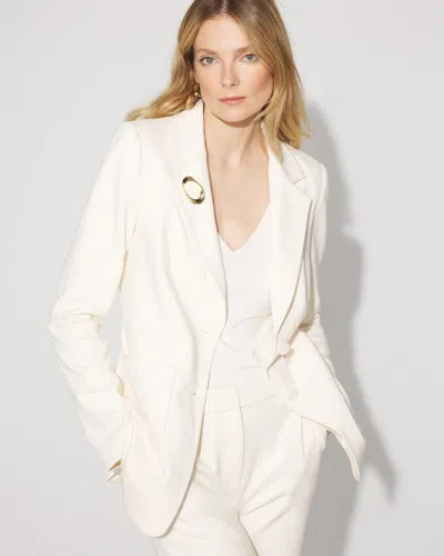 White House Black Market Double-pocket Belted Blazer In White