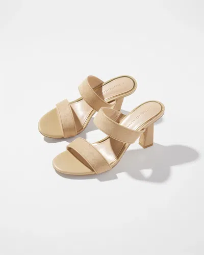 White House Black Market Double Strap Heeled Sandals In Neutral