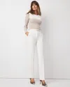 White House Black Market Double Weave Zoey Straight Pants In White