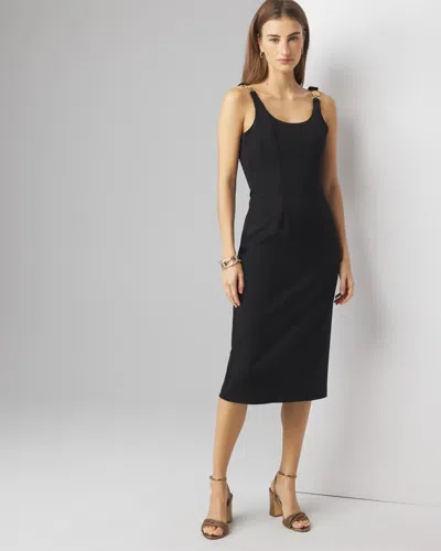 White House Black Market Draped Back Sheath Dress In Black