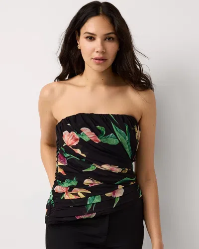 White House Black Market Draped Chiffon Bustier Top