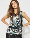 White House Black Market Draped Waist Shell In Black