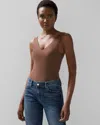White House Black Market Dual Neck Tank In Dark Chestnut