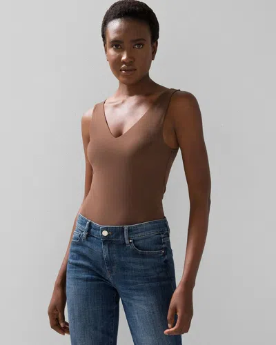 White House Black Market Dual Neck Tank In Dark Chestnut