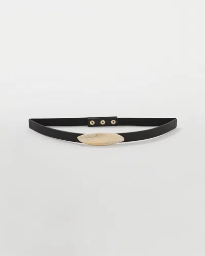 White House Black Market Dusted Pave Buckle Skinny Belt In Black